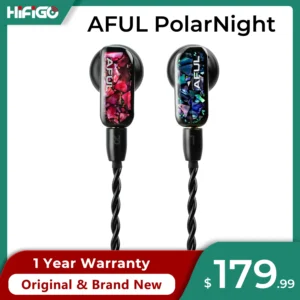 AFUL PolarNight Open-Back Acoustic Flat Head Earbuds 15.4mm Dynamic Driver HiFi Flathead Earphone with MMCX Detachable Cable