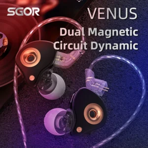 SGOR VENUS Wired Best HIFI In Ear Earphones Super Bass Music Dynamic Drivers Sport IEMs Monitor Earbuds Headphones with Mic