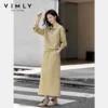 VIMLY Woman 2 Piece Skirt Suit 2025 Spring Autumn Sporty Loose Sweatshirt Long Skirts Casual Matching Set Women's Clothing A2188