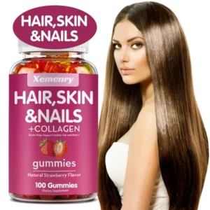 Natural Biotin Gummies - Supports Hair, Skin, Nails & Collagen, Dietary Supplement, Antioxidant - 100 Gummies