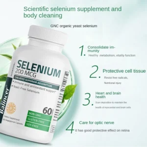 Selenium Capsules 200MCG - Antioxidant Support, Boosts Immune System, Boosts Energy Levels Thyroid Support,NON-GMO