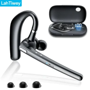 Bluetooth Headset V5.3 for Office Driving, Wireless Earpiece with 500mAh Charging Case Hand-Free Headphones Noise Canceling Mic